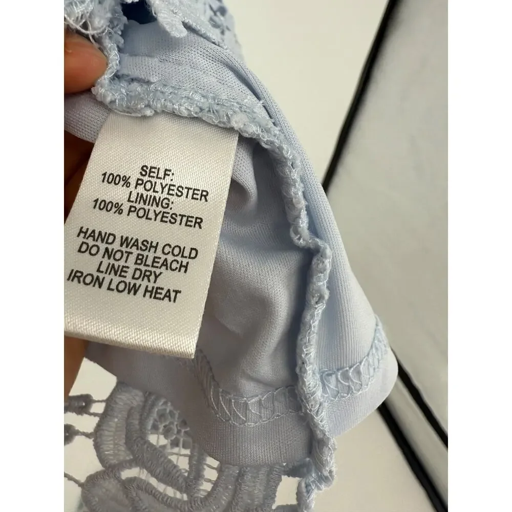 Lulus Love Poem Lace Mini Dress in Light Blue Size MEDIUM M 35" Long, 2770 - Picture 5 of 7